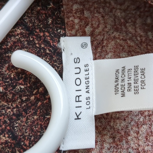 NWT Kirious Small Brown Button Front Shirt Top Long Sleeve Smocking - Picture 7 of 15